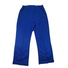 1970s Vintage 8/10 High Waisted Wide Leg Flare Pants Vibrant Blue Seam Mod Retro