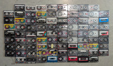 Vintage Lot x86 Mixed Loose Transparent Cassette Tapes Maxell Sony Memorex TDK