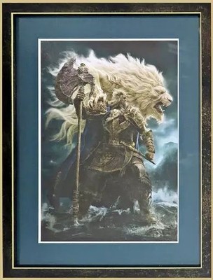 Elden Ring Godfrey Original Illustration Board w/ Frame & Accessories Used