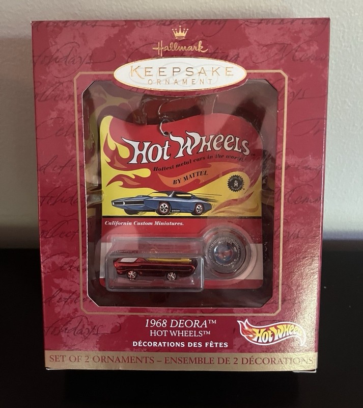 NEW! Hallmark Keepsake Ornament 1968 Deora Hot Wheels Metallic Red Dated 2000