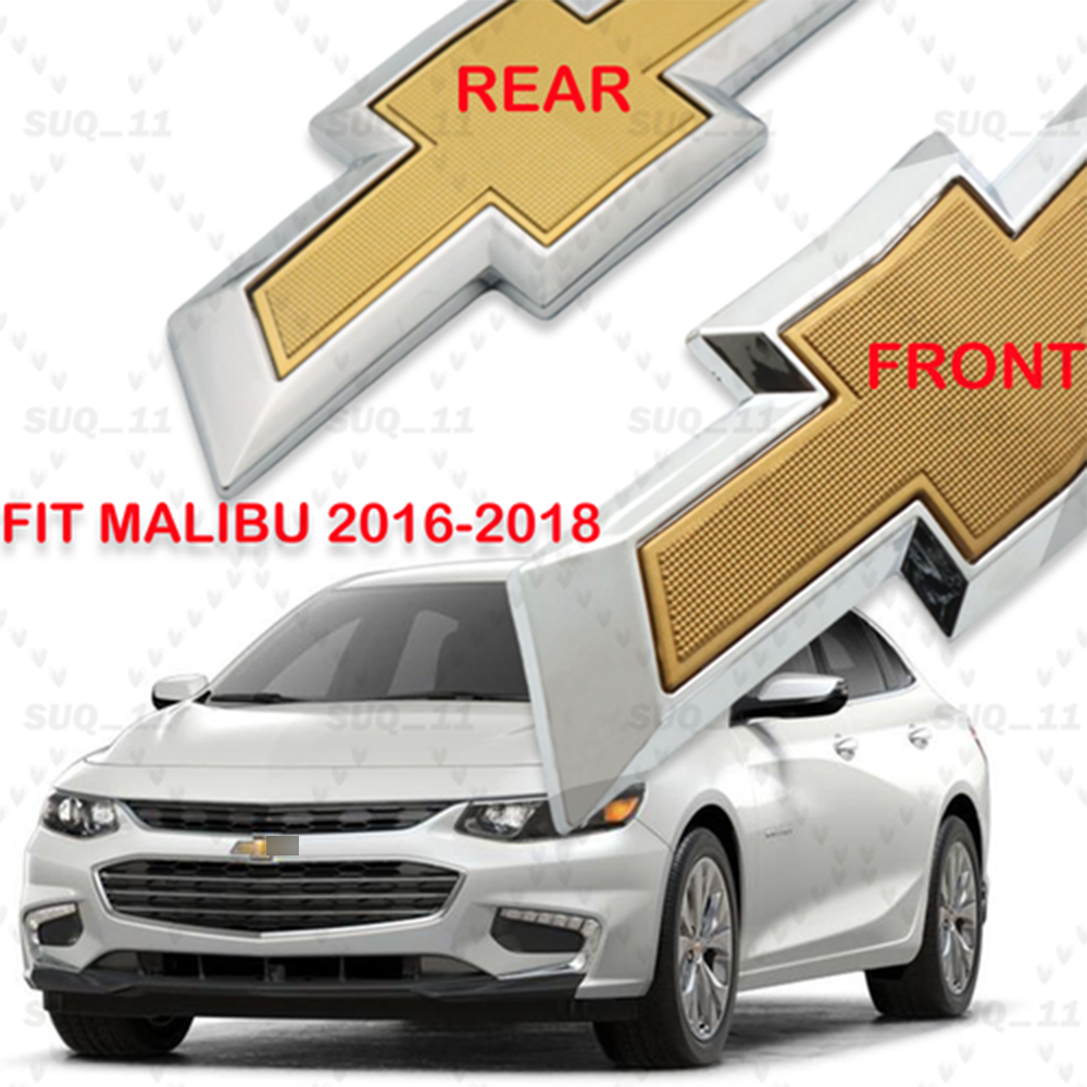 Front Grille&Rear Gold Bowtie Emblem For Malibu 2016-2018 Bumper Liftgate Badge