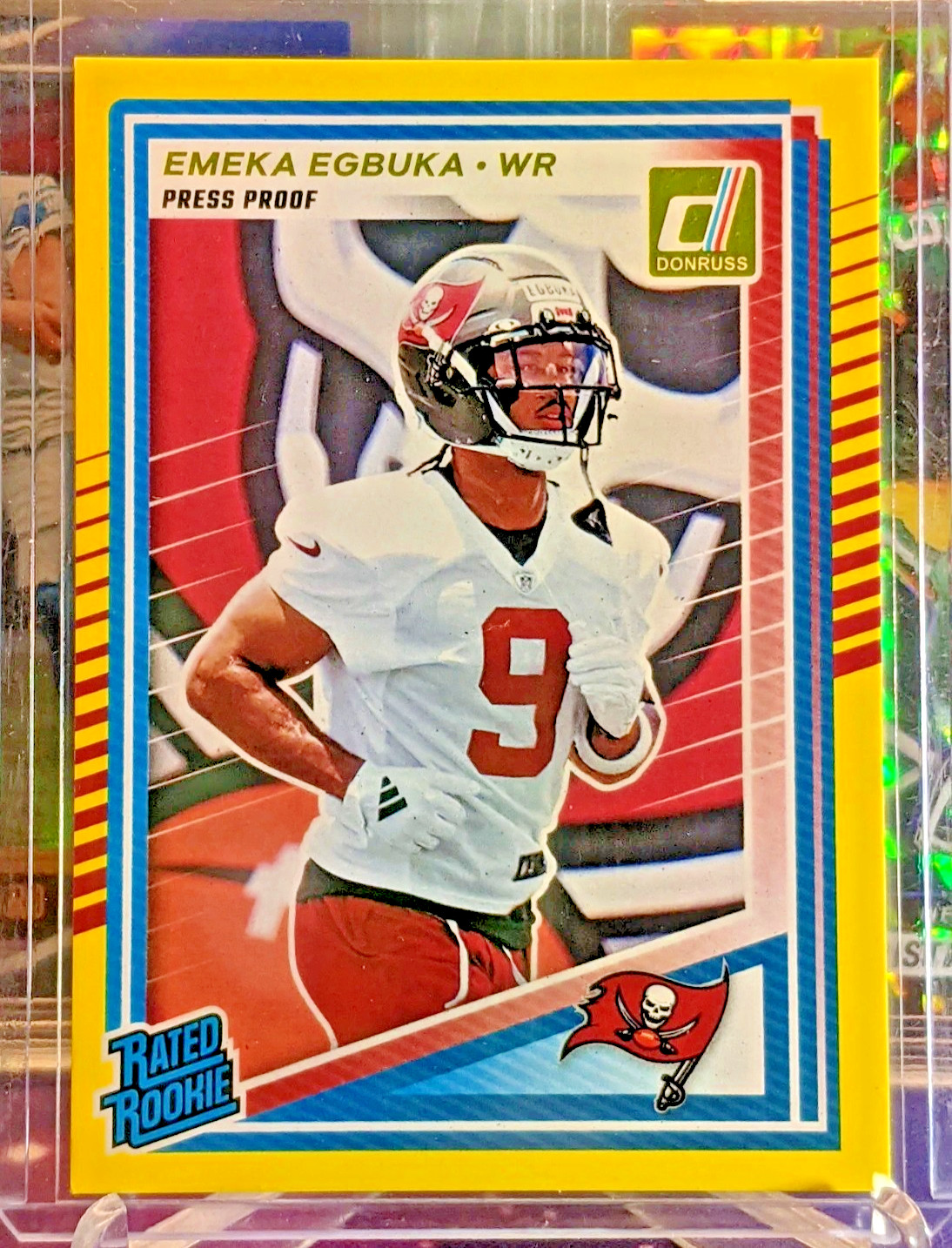2025 Donruss Emeka Egbuka Yellow Rated Rookie Press Proof Parallel SSP NM