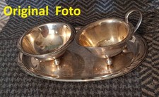 WMF Set Tablet Milchkännchen Kandis Zuckerschale Art Deco Chippendale-Decor