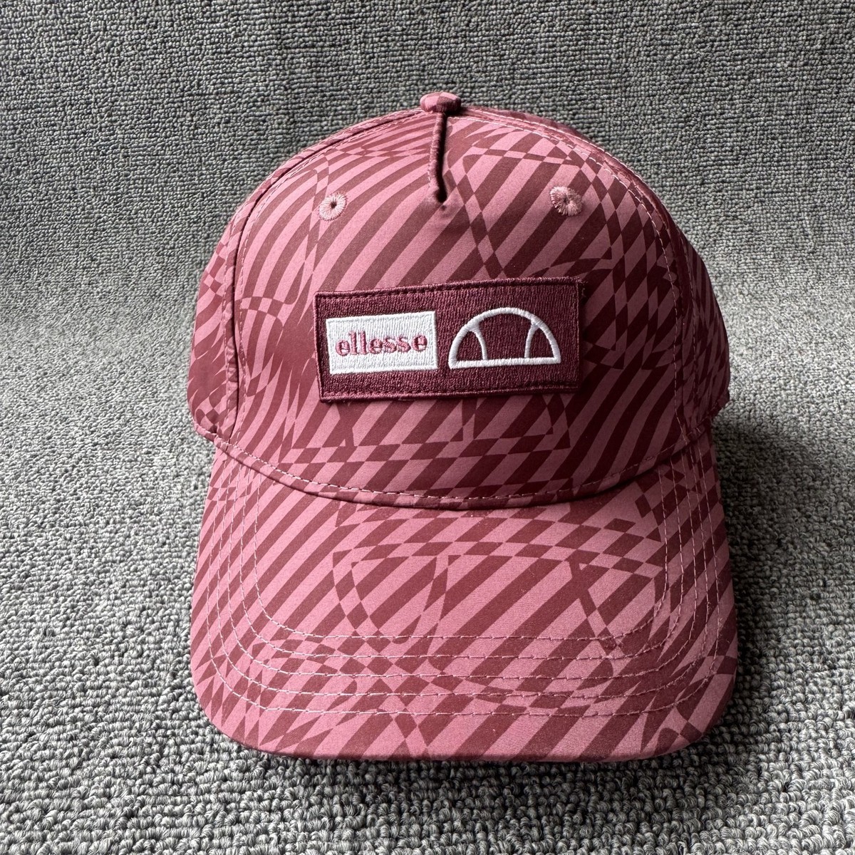ellesse Heritage Pink Geometric Print Strapback Baseball Cap