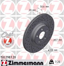 1x ZIMMERMANN Bremsscheibe COAT Z 150.2987.20 für BMW 1er F40 2er F44 116 118