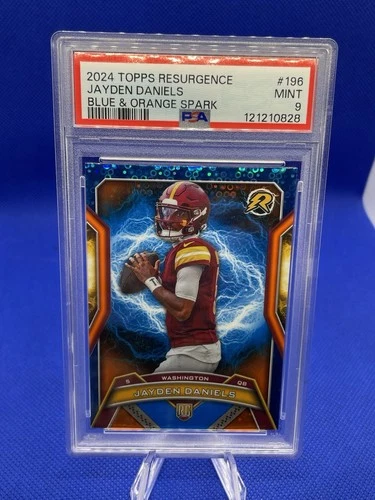 2024 Topps Resurgence - Rookies Jayden Daniels Blue & Orange Spark Refractor RC