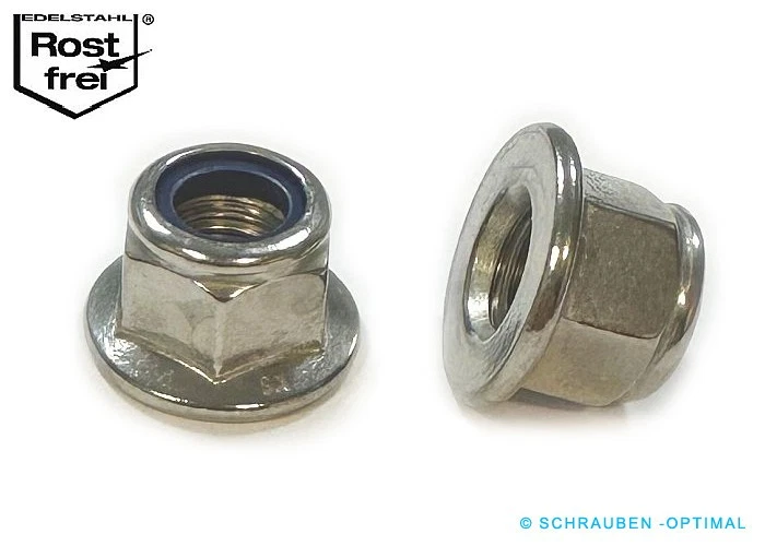 Stopmuttern m. Flansch DIN 6926 M3 M4 M5 M6 M8 M10 M12 OHNE VERZAHN Edelstahl A2 - Bild 3 von 4