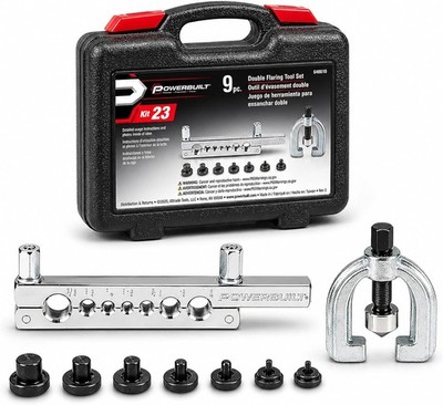 Powerbuilt 648610 Kit 23   9 Pc Double Flaring Tool Set
