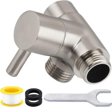 All Metal 2-Way Shower Arm Diverter Valve, G1/2 Solid Brass Shower Splitter for