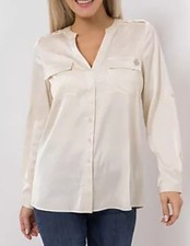 KILIAN KERNER SENSES Bluse, Langarm mit Ärmelriegel Knopfleiste. Gr.36 Ecru 