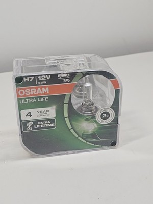 OSRAM Ultra Life H7 12V 55W Headlight Bulbs PX26d 64210ULT-HCB Twin Pack New