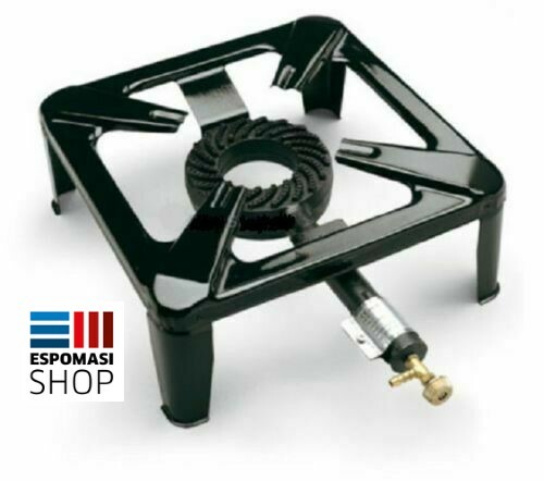 Fornellone Gas Gpl NERO 30 o 40x40x19 Bruciatore In Ghisa ITALY OPZIONE...
