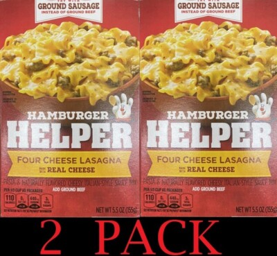 2x Betty Crocker Hamburger Helper 4 FOUR CHEESE LASAGNA Mix 5.5 oz Box - 2 PACK