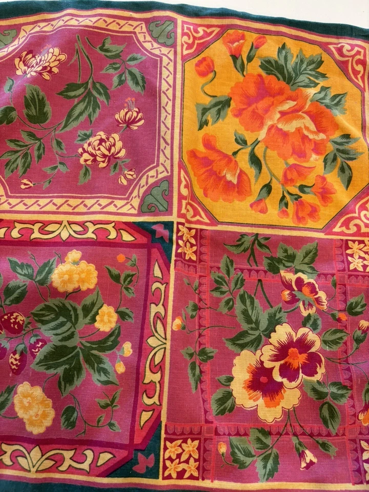 3 Fundas de Almohada BOHO De Colección April Cornell Algodón Rosa Verde 15x15 Floral Foto 3 de 4