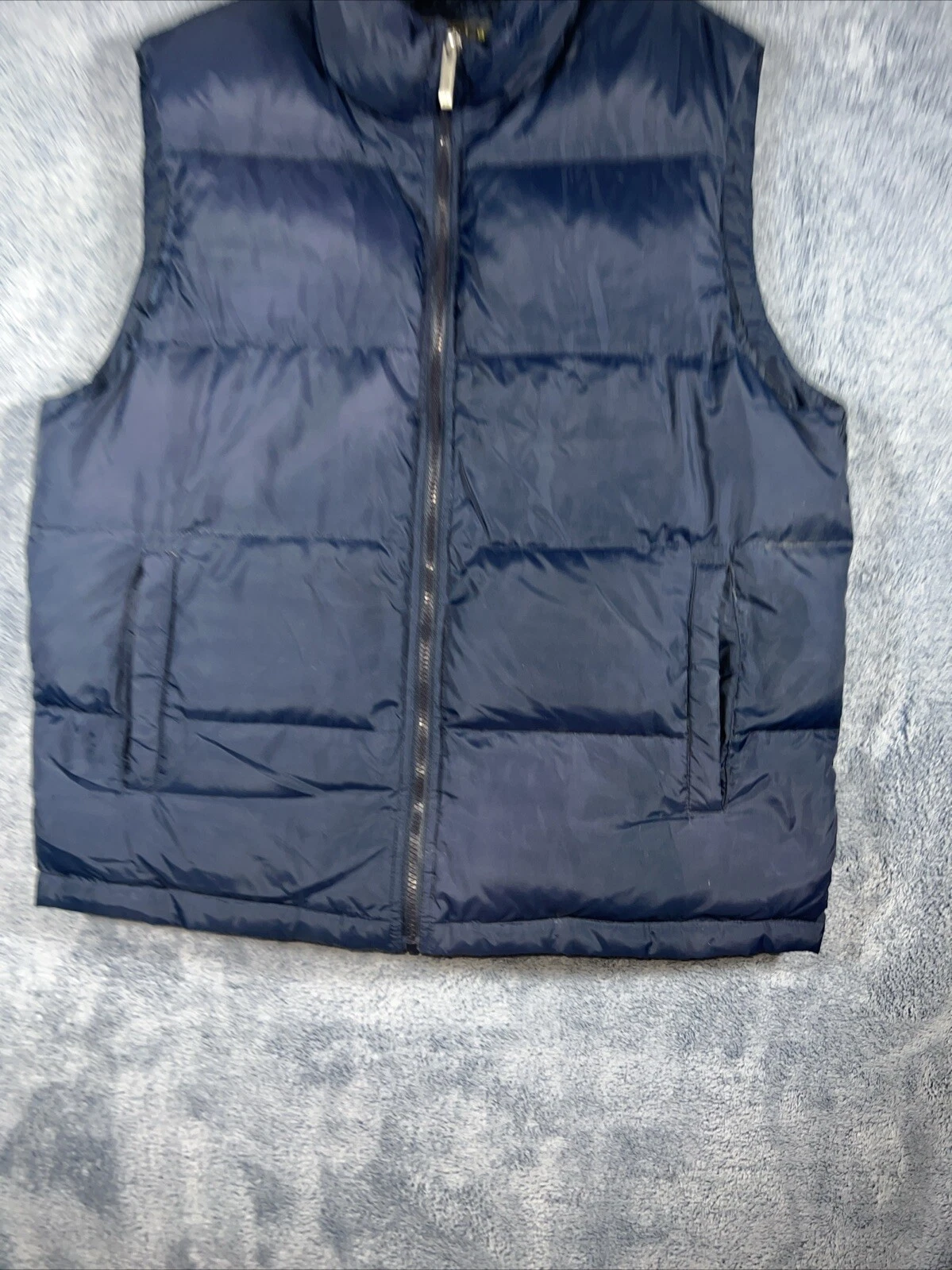 Kenneth Cole Reactions Men's Navy Blue Down/Feather Puffer Vest Full Zip Size L
