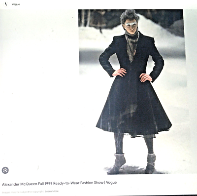 Alexander McQueen Black Coat 1999 Runway Collection