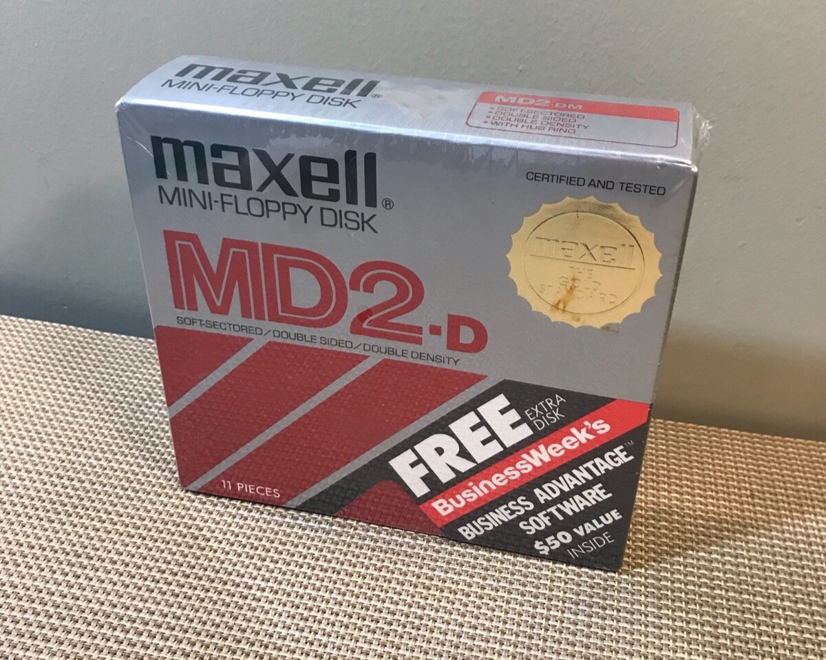 Maxwell Mini Floppy Disk MD2-D 11-Piece Set Brand New Sealed for Vintage Computing and Data Storage-image