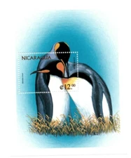 Nicaragua 1999 - Penguins Birds - Souvenir Stamp Sheet - Scott #2275 - MNH