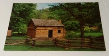 Vintage 1960s postcard Abraham Lincoln's boyhood home Knob Creek Hodgenville KY