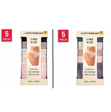 Lucky Brand Ladies' Hi Cut Briefs, 5-pack, Select Color Pack and Size S