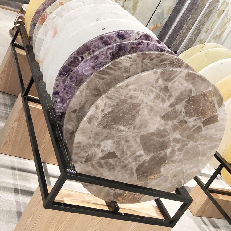  Marble Coffee Corner Table Top Lapis Lazuli Inlaid Rare Stone Mosaic Arts Decor - Image 4 of 4