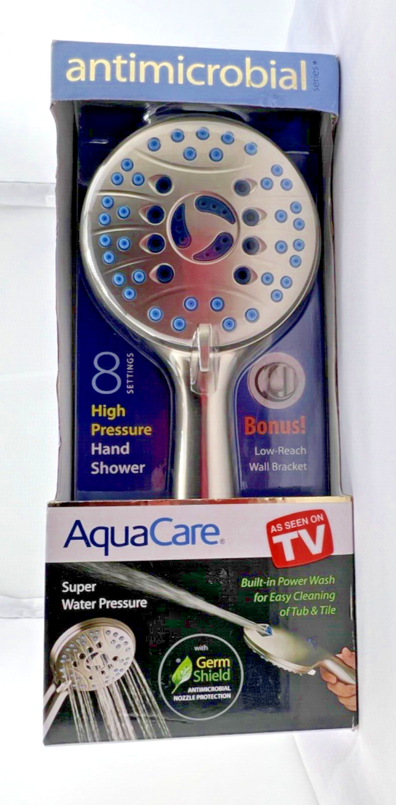 AquaCare Antimicrobial Luxury Handheld Shower Head Super Water Pressure