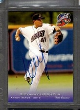 2013 Grandstand41 Giovanny Urshela Akron Aeros Signed Autograph (PP65) SWSW