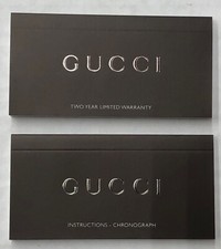 Gucci Watch Two year Limited Warranty chronograph instructions book and card