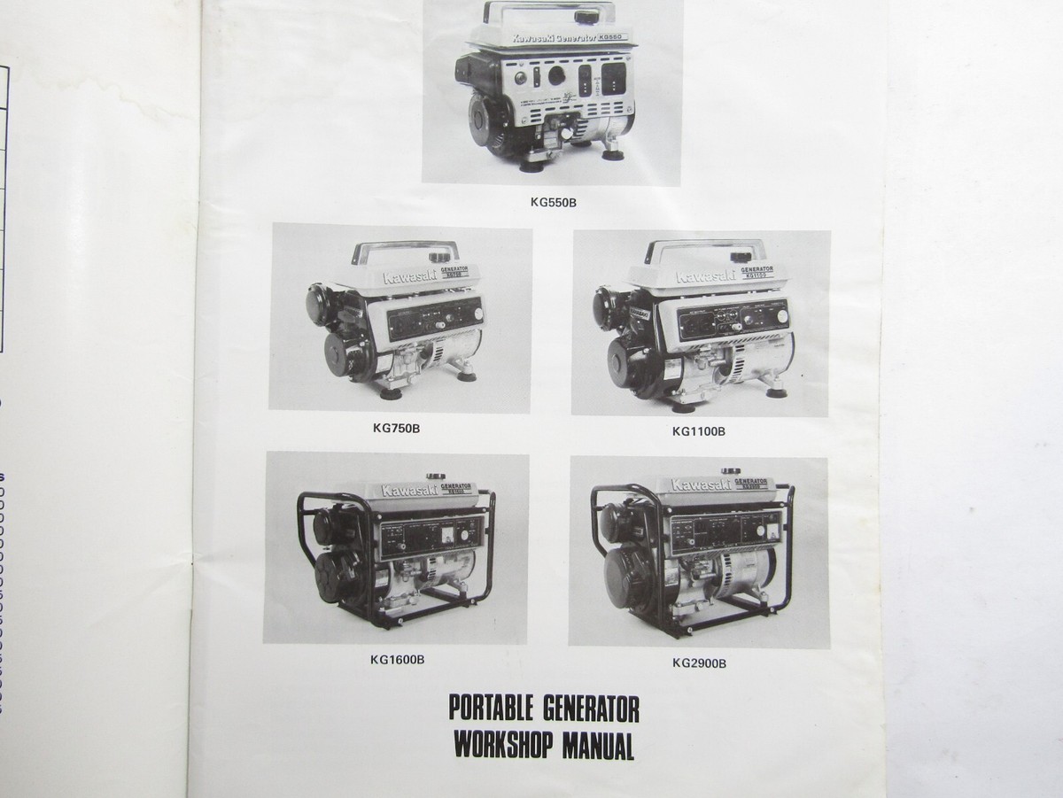KAWASAKI KG550B/750B/1100B/1600B/2900B PORTABLE GENERATOR MANUAL