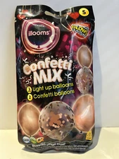 Illooms LED Confetti Balloons 5pk (3 Light-Up, 2 Confetti Mix)