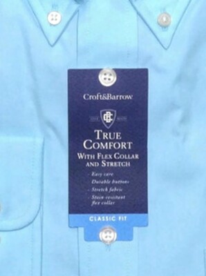 Croft & Barrow Mens Dress Shirt Classic Fit Button-Down True Comfort Long  Sleeve | eBay