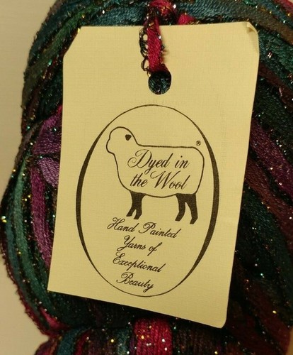 Dyed in the Wool Vintage Hand Painted Yarn Luna 8oz 200y 90/10 Rayon/Glitter - Picture 2 of 3