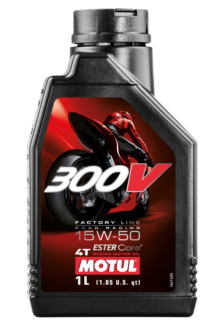 Huile moteur Motul 300V 4T FL Road Racing 15W50 1L 100% synthétique pour motos de sport