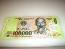 100,000 VIETNAM DONG UNCIRCULATED BANKNOTE, POLYMER BILLS,