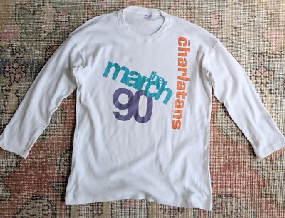 Vintage 90s The Charlatans The March 90 Single Stitch Britpop Band 3/4 T-Shirt M/L