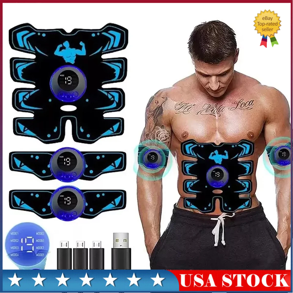 2025 Muscle Stimulator EMS Ab Trainer Tens Unit Portable