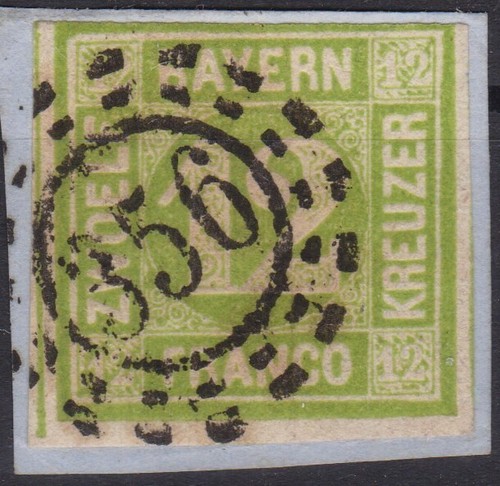== In Bavaria Mi. 12 Timbrato mill wheel 356 "Nuremberg", cat. ==