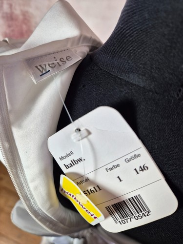 Weise Kommunionkleid langarm Gr. 146 Neu Luxus UVP 229€ elegant bestickt - Bild 14 von 17