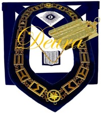 Masonic Master Mason CHAPLAIN HOLY BIBLE GOLD Jewel Collar EMBROIDERED Apron