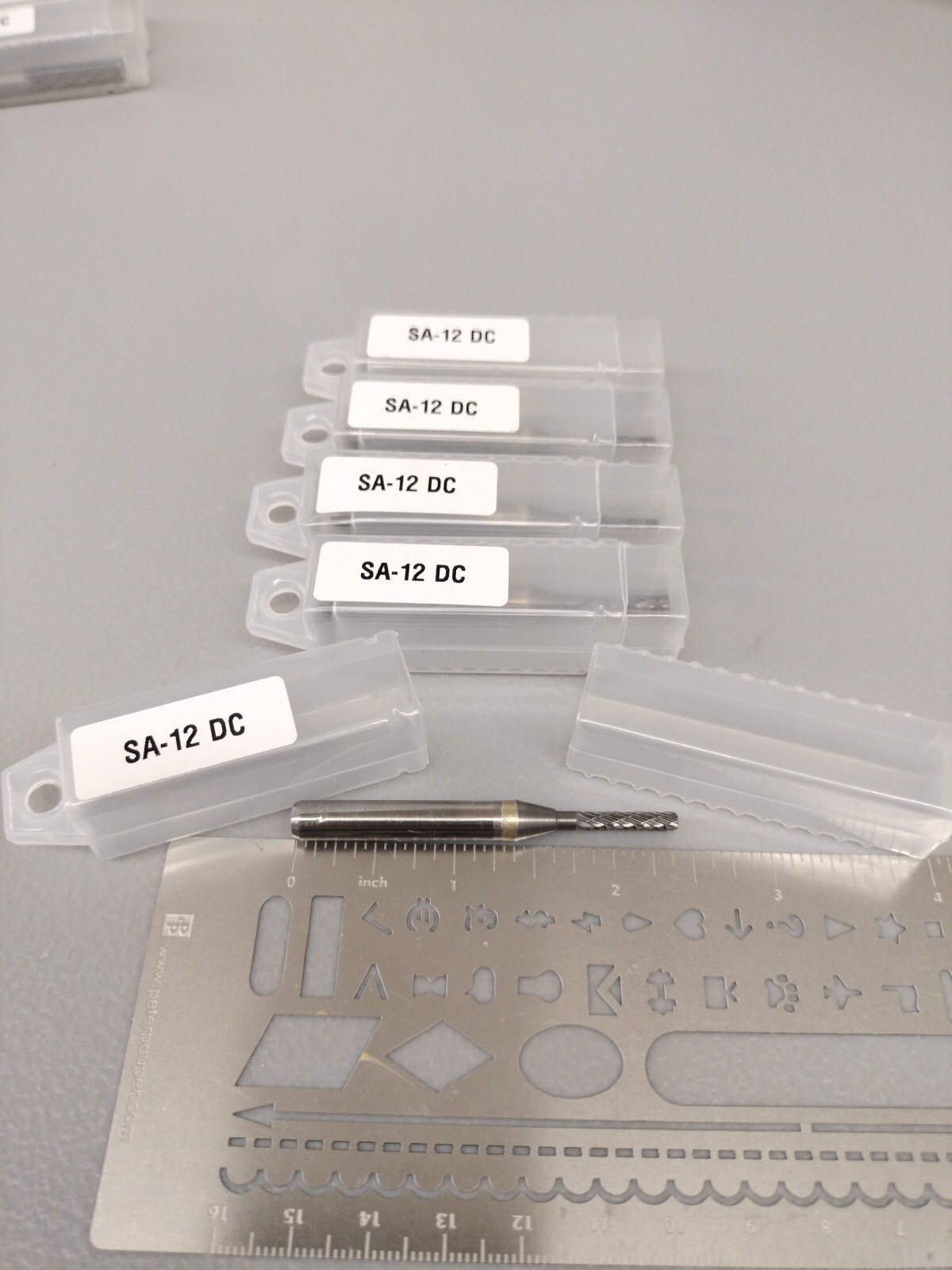 Carbide Burr SA-12 DC Flat End Double Cut 1/4x1/8x2.5 USA 5 PACK!