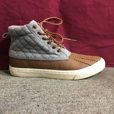 New Women s LAMO EW203 Alta Gray Canvas & Brown Rubber Lace-up Boots Size 7