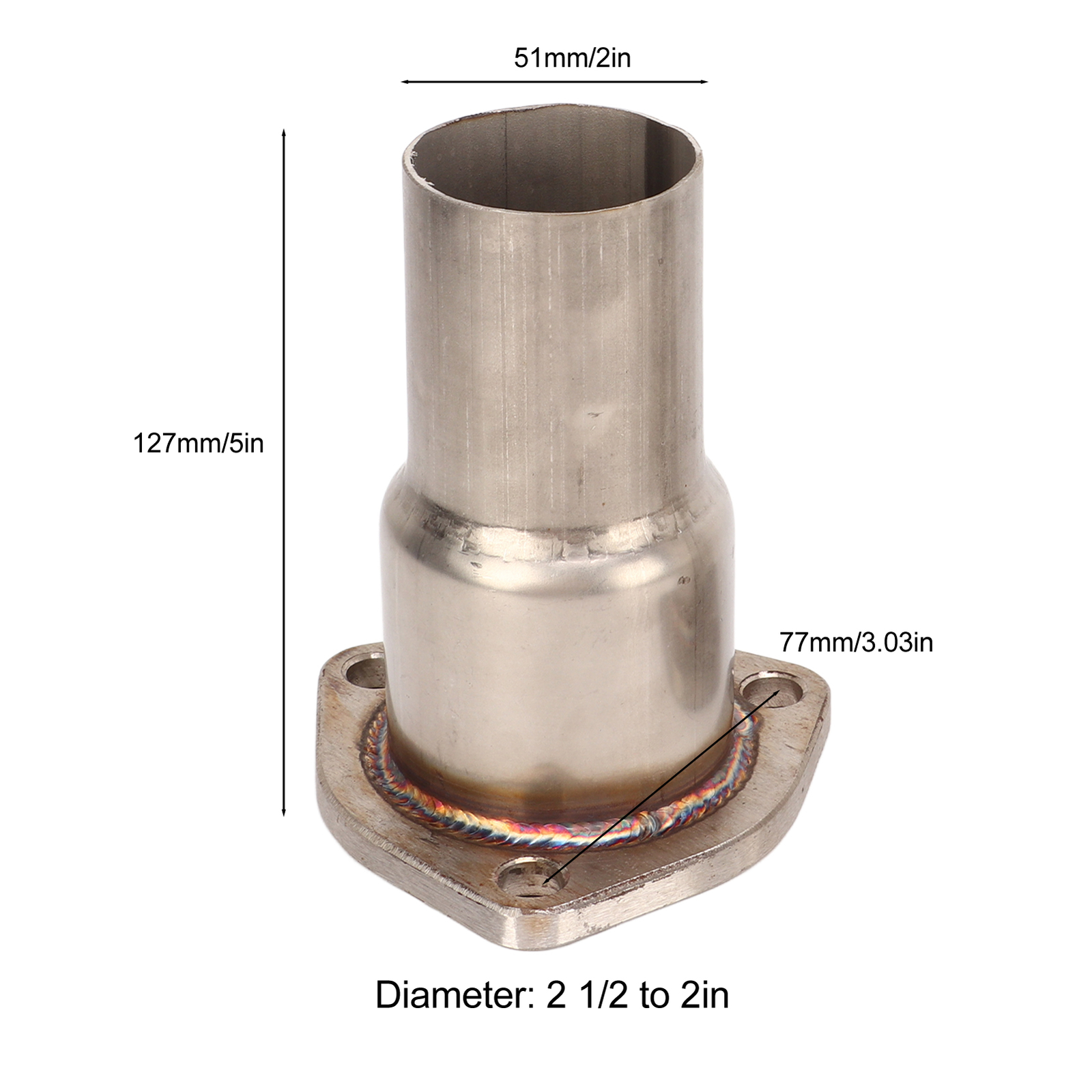 New 3 Exhaust Header Collector Flange Reducer Kit 2 1/2 To 2in Diameter