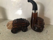Vintage Avon Pipe & Head After Shave Lotion & Stage Coach (empty)