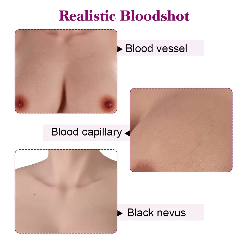 Realistic Silicone Breast Forms B-K Cup Fake Boobs Breastplate for Crossdresser - Image 3 of 4