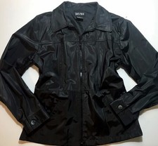 Street Magic Ladies Black Poly Rain Wind Jacket Feels Like Satin Sz M Medium New