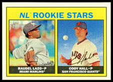 2016 TOPPS HERITAGE #185 CODY HALL RC/RAUDEL LAZO NL ROOKIE STARS/RC