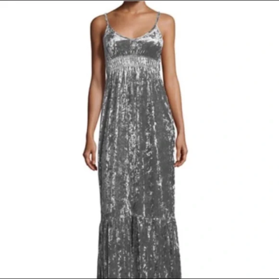 slim fit dress slacks Francesca Pewter Velvet Midaxi Dress main image 0