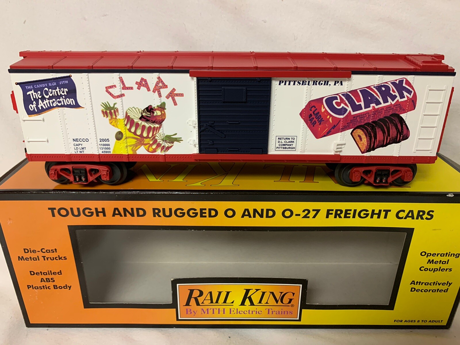 MTH RAILKING CLARK CANDY BAR PITTSBURGH PENNSYLVANIA BOXCAR! O GAUGE TRAIN eBay