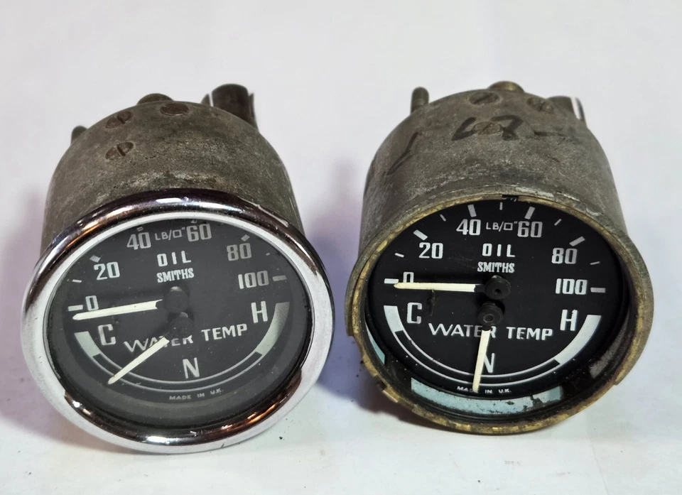 Medidores de presión de aceite de temperatura de agua dobles MG Midget Sprite - GD1307-2 núcleos - caja S1 2 #2 Foto 3 de 4