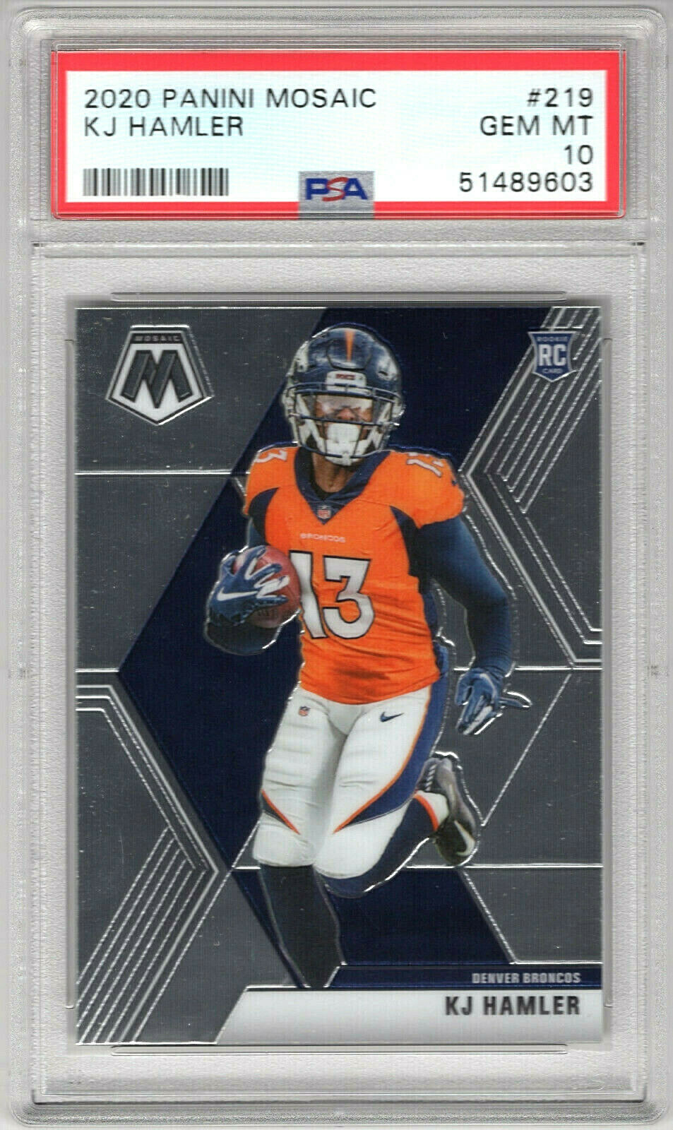 **KJ Hamler** 2020 Panini Mosaic #219 RC Rookie PSA 10 Gem Mint!!